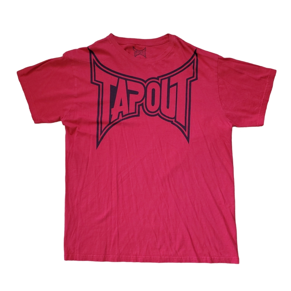 Tapout Red Graphic MMA Gym Logo Spellout T Shirt Martial Arts Fighting Men Large